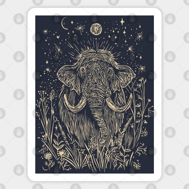 Celestial Mammoth in the Stars – Ancient Giant Under the Moon Magnet by TuncGK